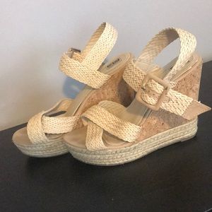 SOLD! City Snappers cork platform wedge